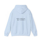 Anti Social But Iconic hoodie back view bold text streetwear USA Hooliganns