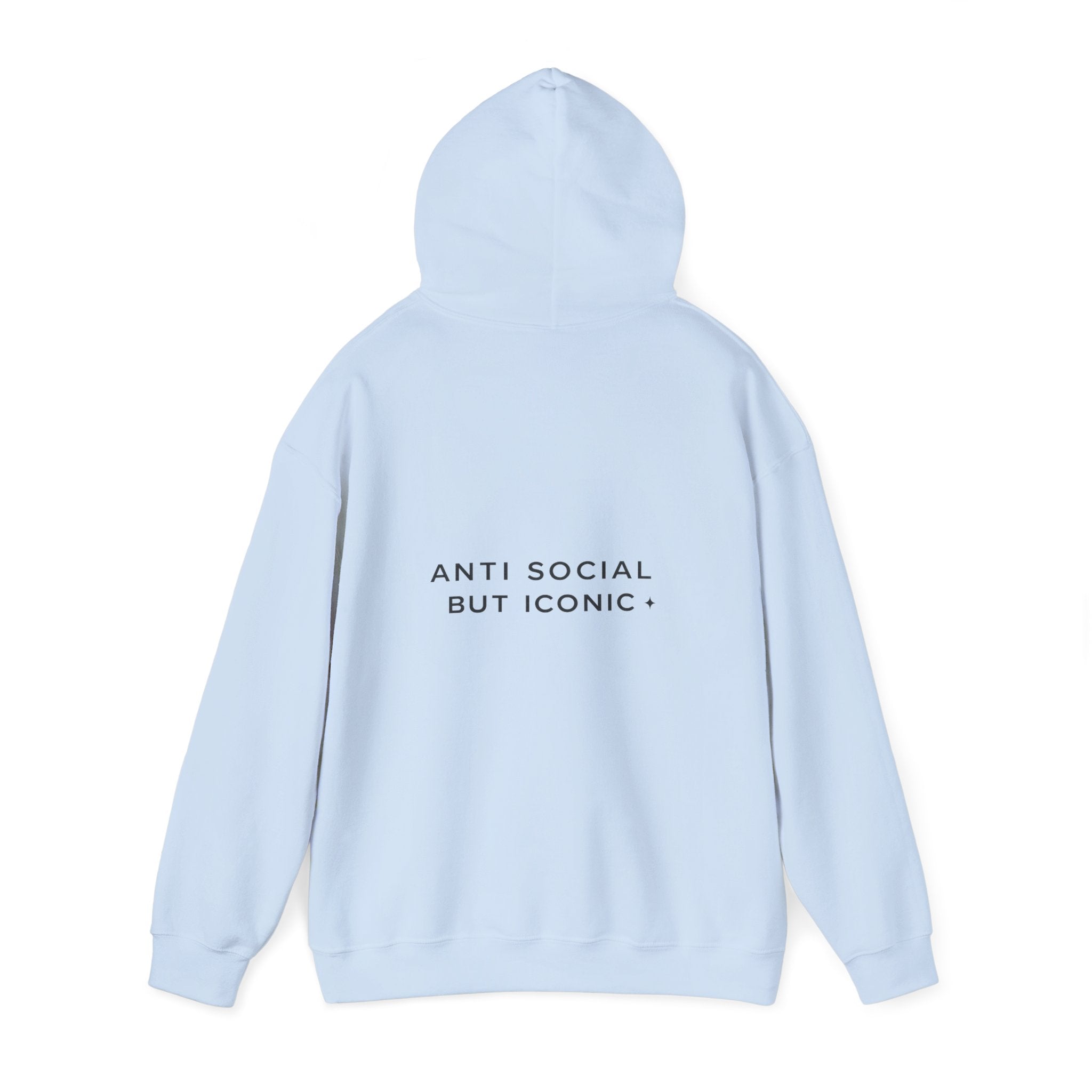 Anti Social But Iconic Gen Z rebellious graphic hoodie premium streetwear USA Hooliganns