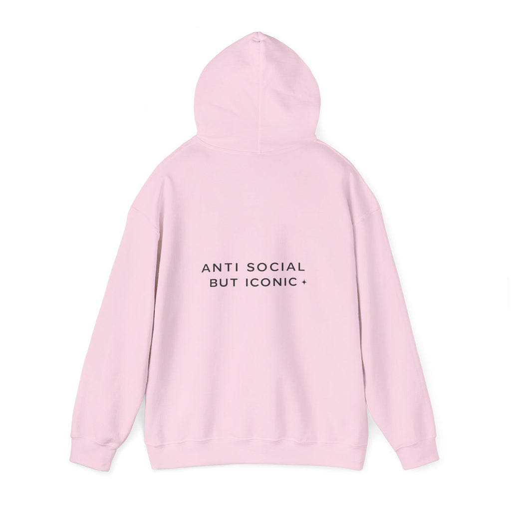 Anti Social But Iconic Gen Z rebellious graphic hoodie premium streetwear USA Hooliganns