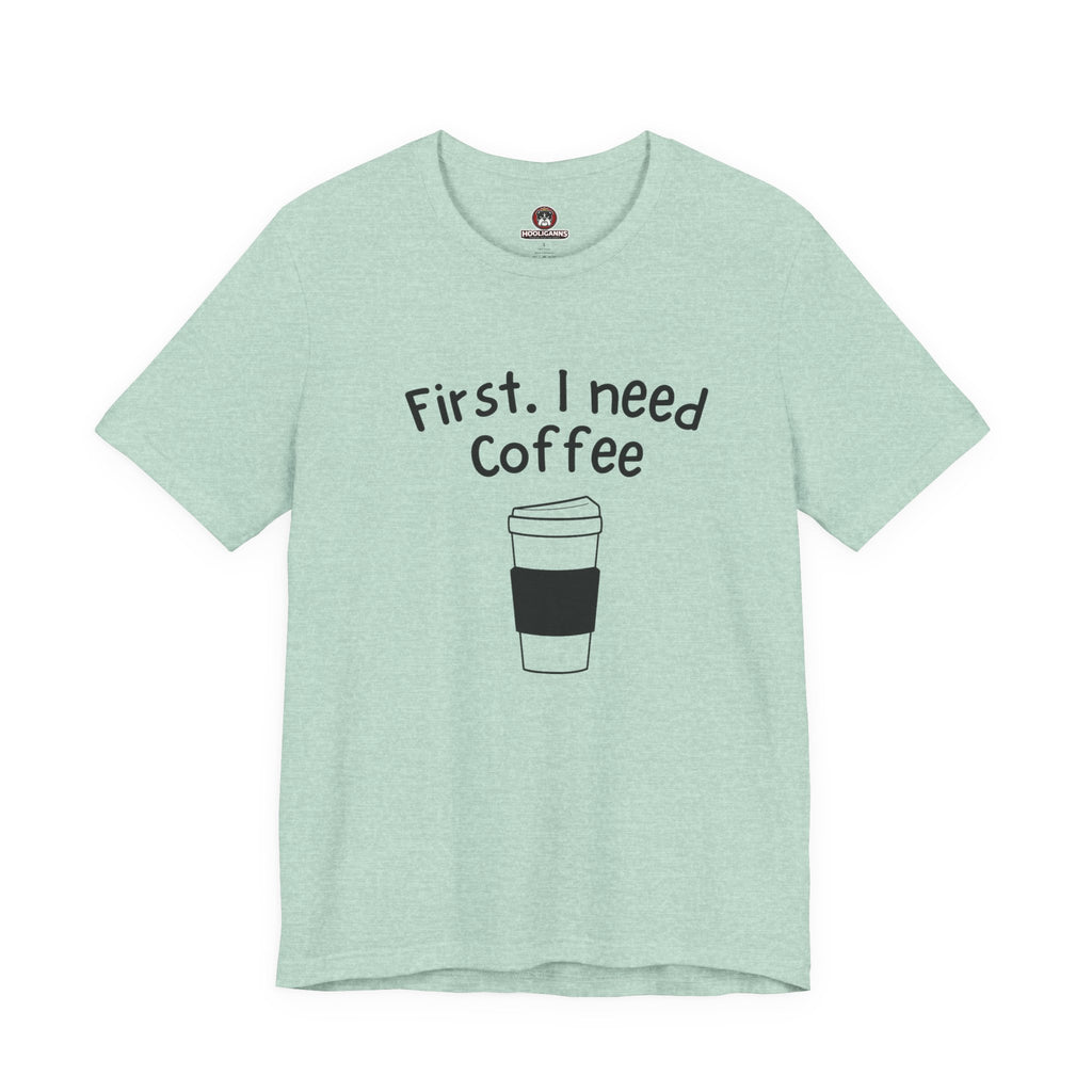 Coffee Lovers funny caffeine graphic tee minimal streetwear unisex morning USA Hooliganns