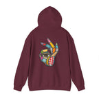 Colorful mosaic hoodie graphic detail eye hand art design USA Hooliganns