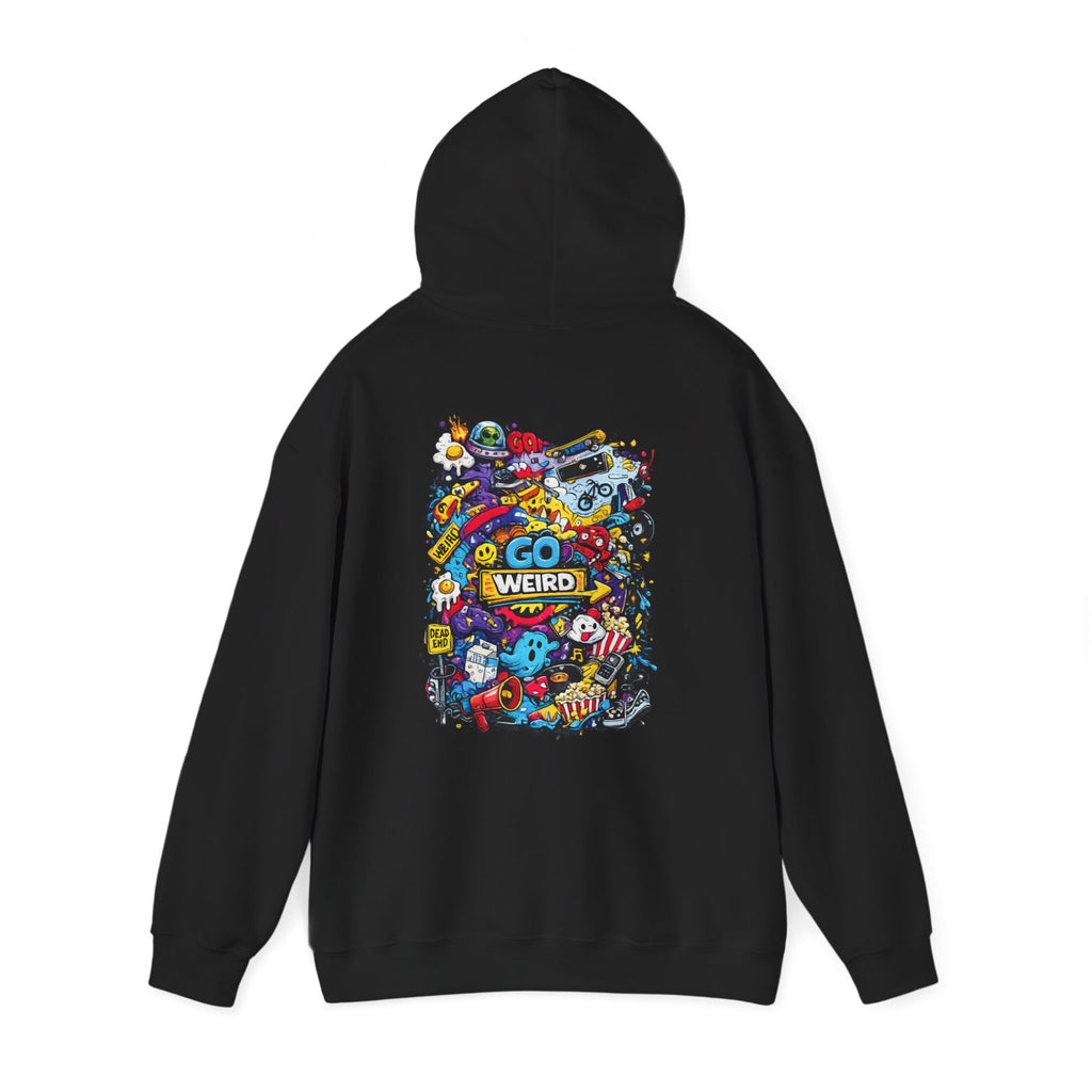 Go Weird hoodie graphic detail quirky pop art design USA Hooliganns