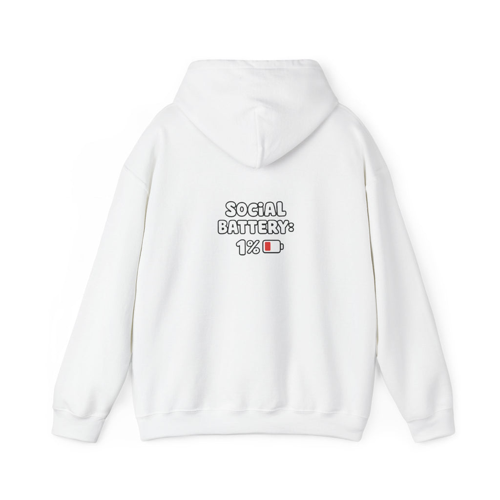 Social Battery 1 percent funny introvert graphic hoodie unisex streetwear USA Hooliganns