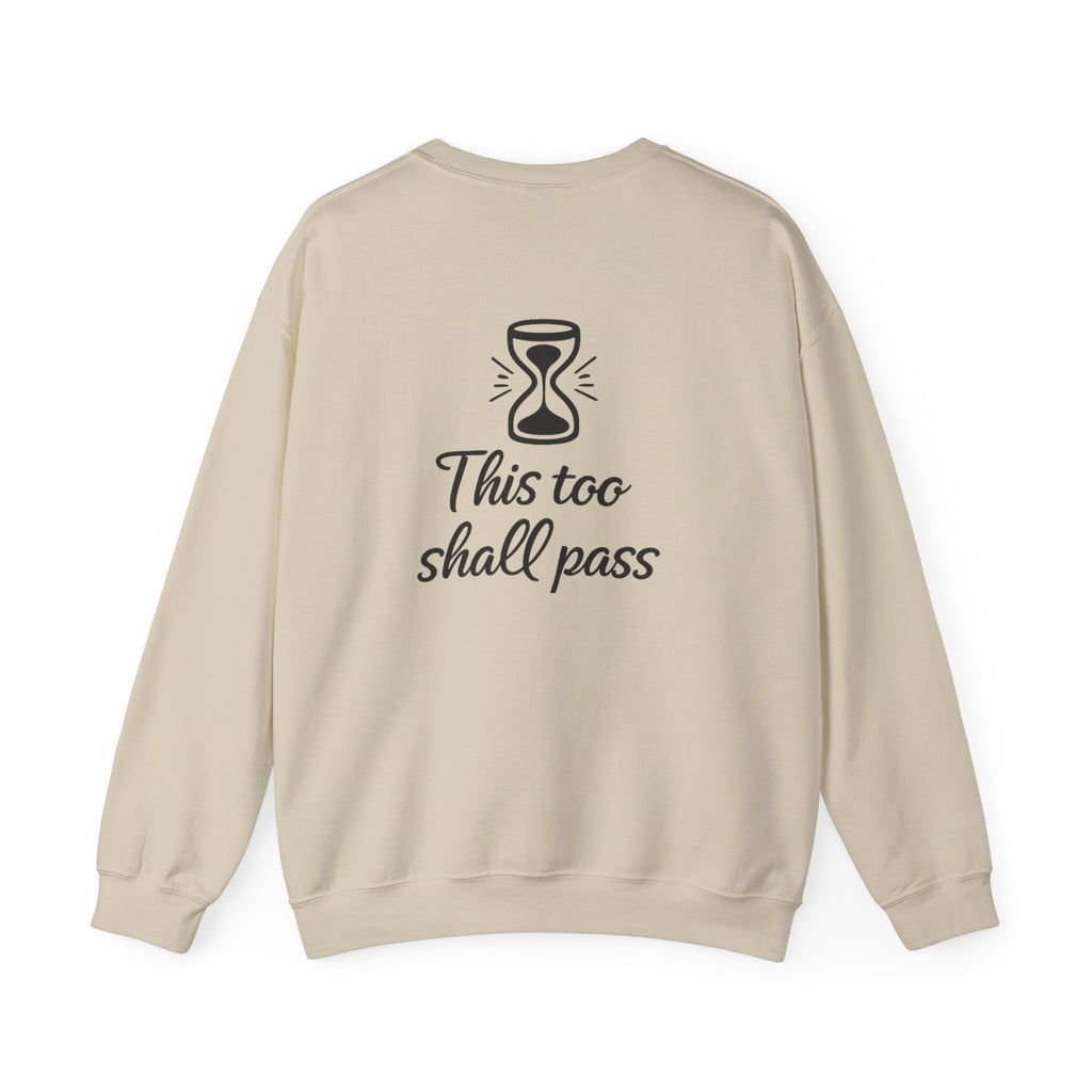 This Too Shall Pass minimalist mental health crewneck sweatshirt unisex USA Hooliganns
