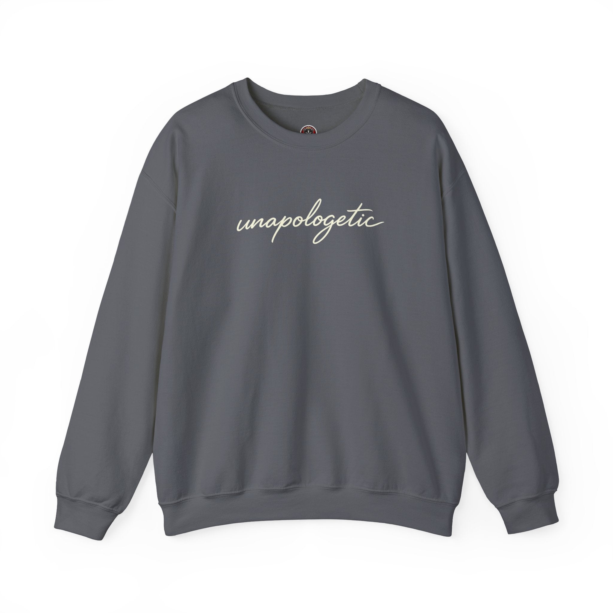Unapologetic bold statement crewneck sweatshirt unisex streetwear maroon USA Hooliganns