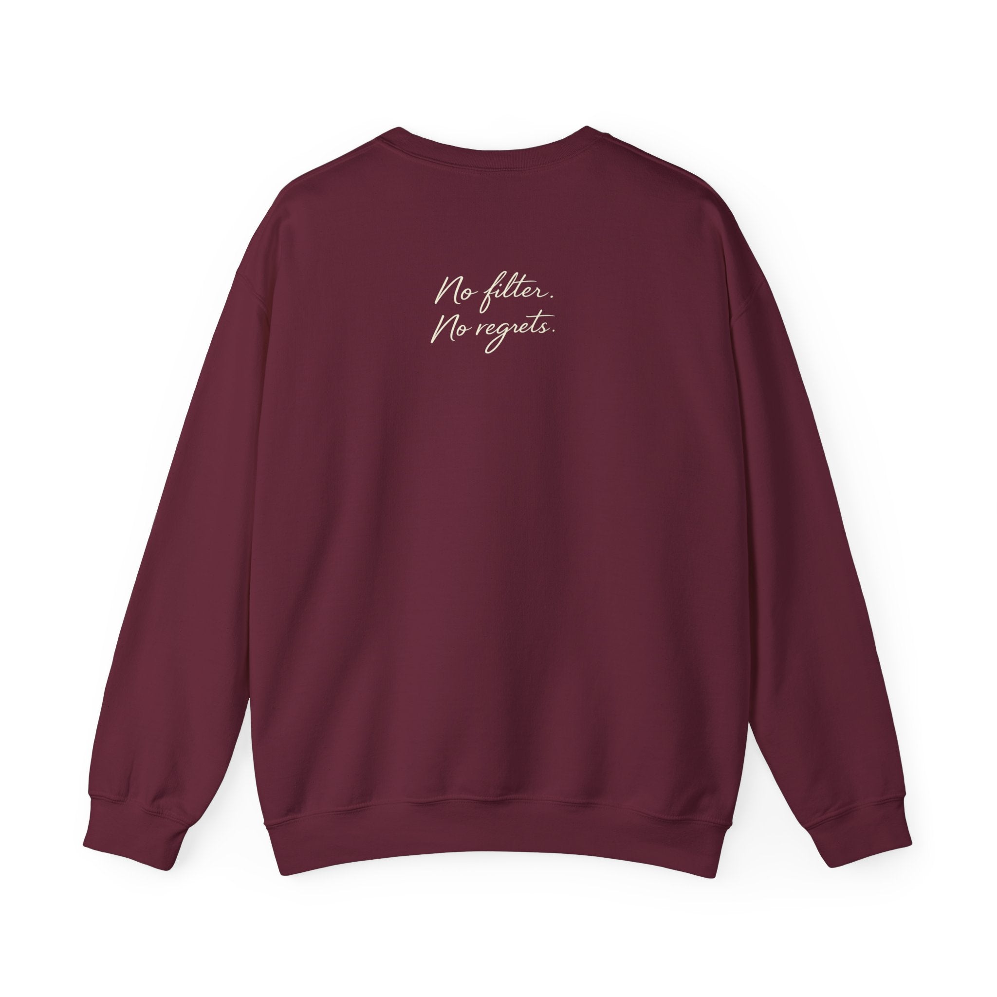 Unapologetic crewneck back view bold statement streetwear USA Hooliganns